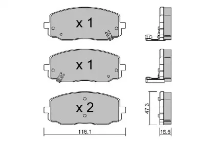 BPKI-1001 AISIN Комплект тормозных колодок, дисковый тормоз